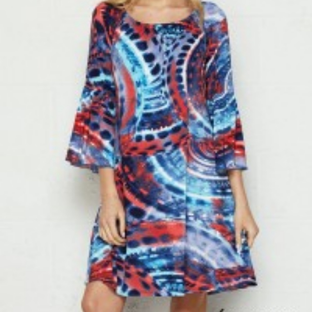 NWT HONEYME BOUTIQUE BOHO BELL SLEEVE DRESS